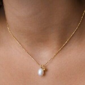 REDCHERRYBLVD 18k Gold PVD Plating - Pearl Necklace - NWT
